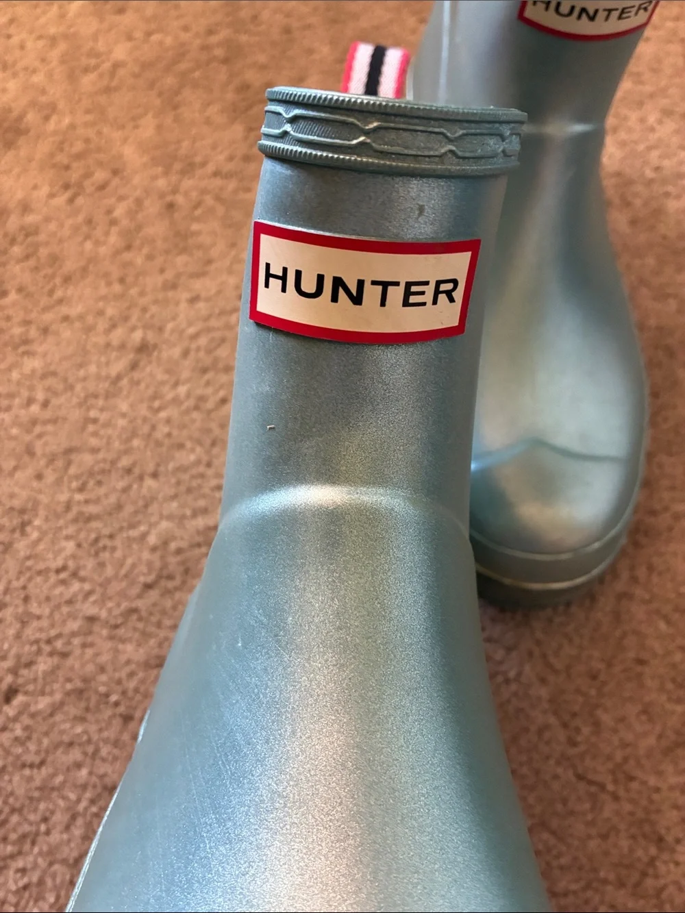 Hunter Women's Original Play Short Nebula Metallic Rain Boots Size 9